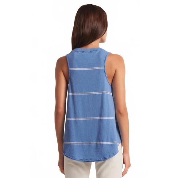 NEW Z SUPPLY vagabond twin stripe tank top in blue isle - Picture 2 of 3